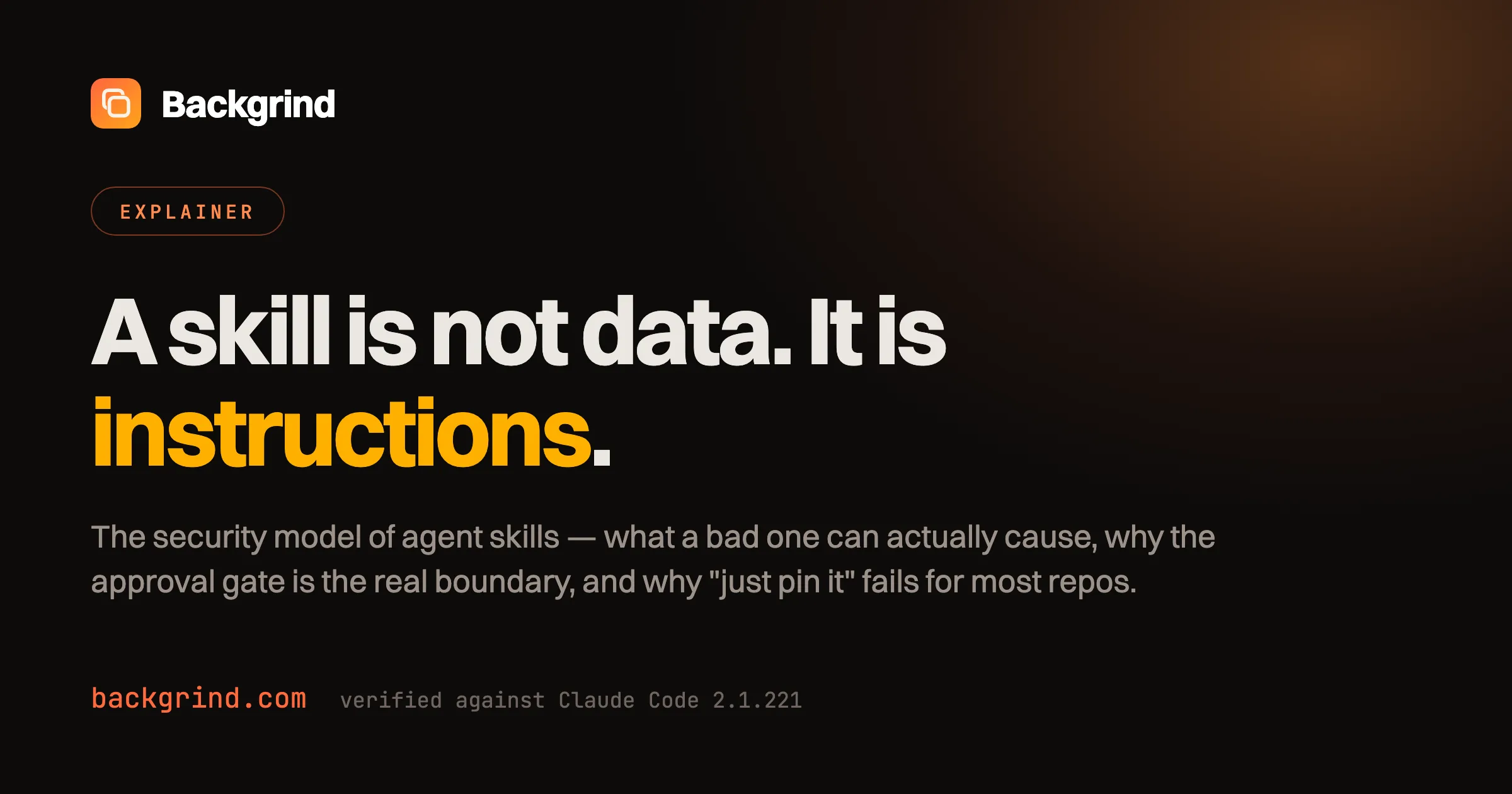 The security model of agent skills: what you are actually installing