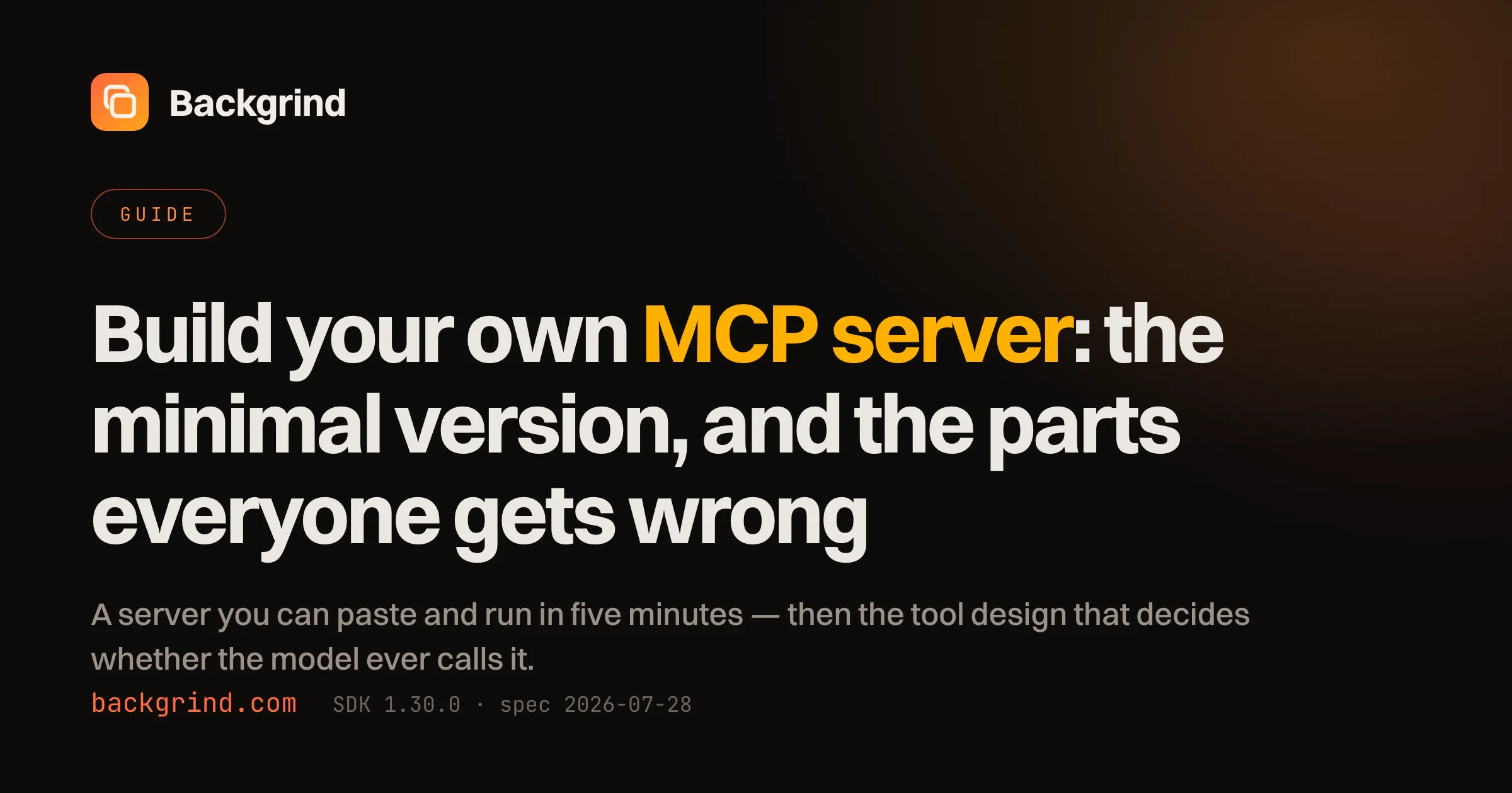 Build your own MCP server: the minimal version, and the parts everyone gets wrong