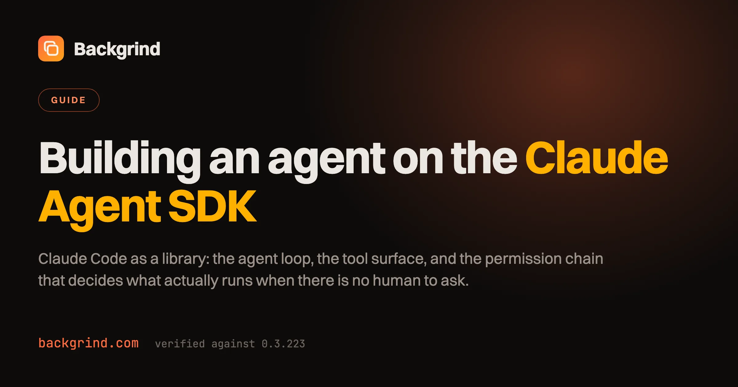 Building an agent on the Claude Agent SDK