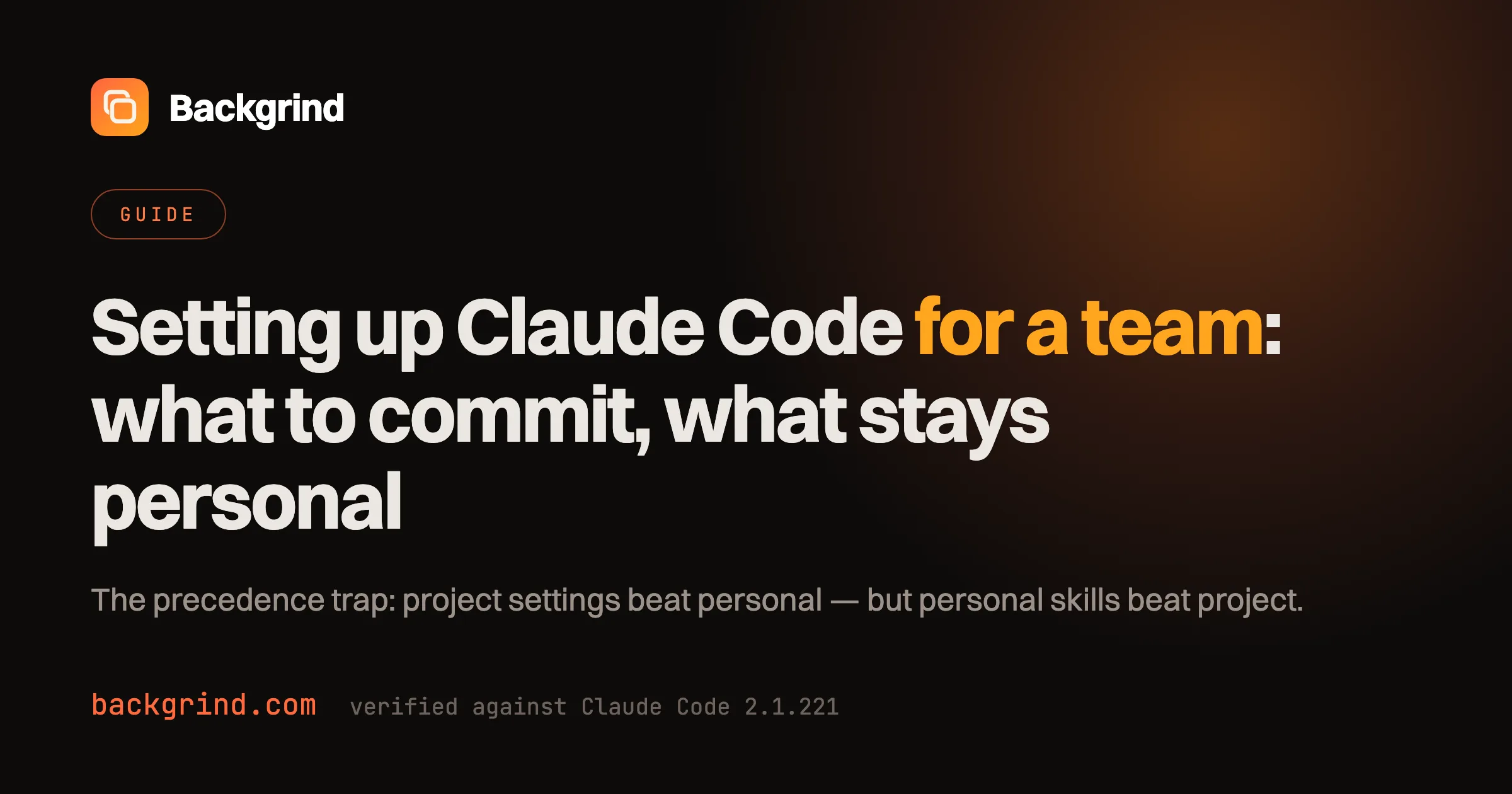 Setting up Claude Code for a team: what to commit, and what stays on your laptop