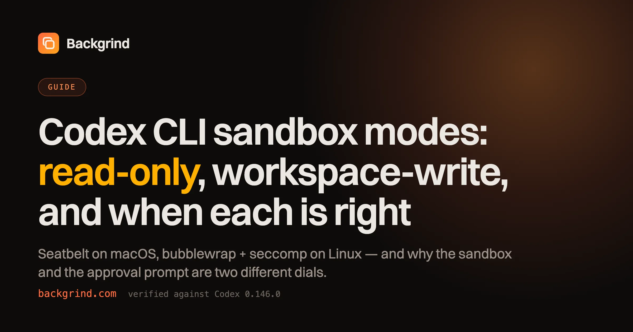 Codex CLI sandbox modes: read-only, workspace-write, and when each is right