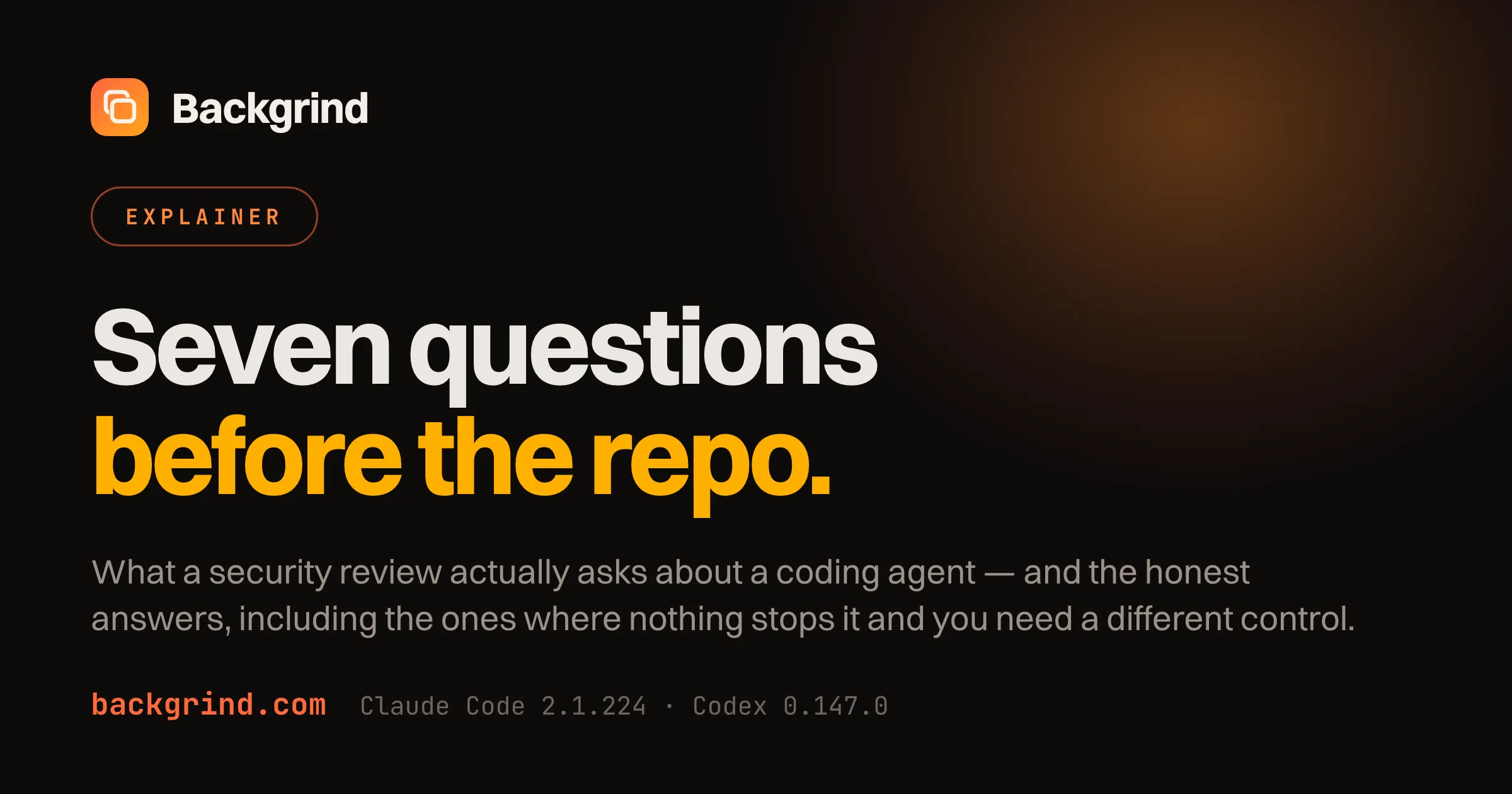 What your security team will ask before a coding agent touches the repo