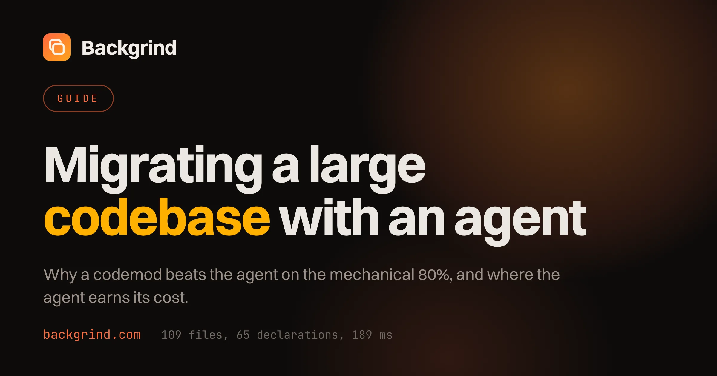 Migrating a large codebase with an agent
