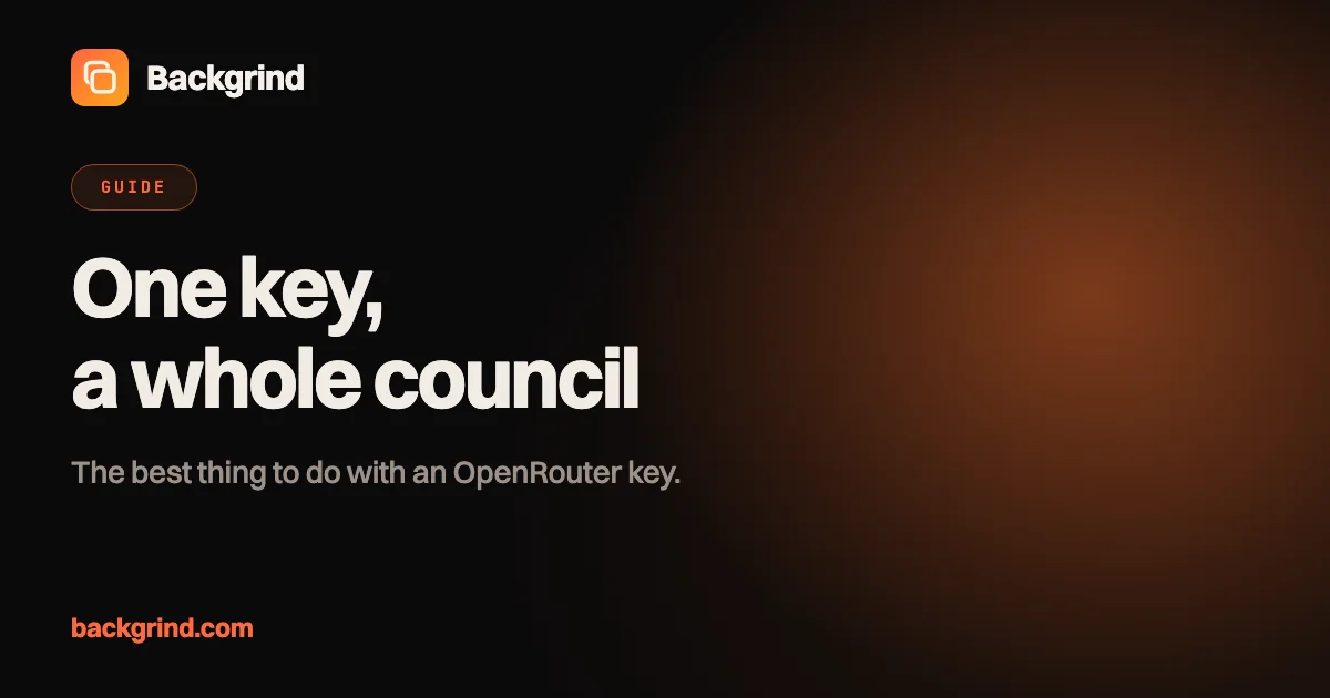 The best thing to do with your OpenRouter key: convene a council