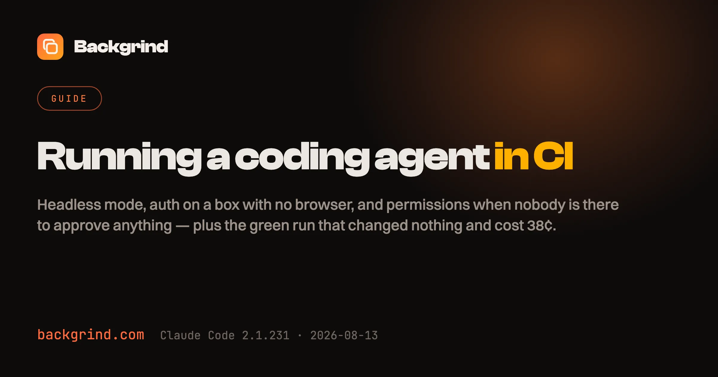 Running a coding agent in CI: the walls, in the order you hit them