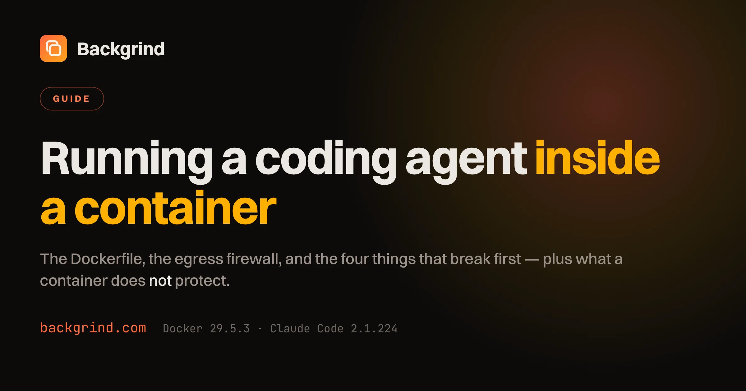 Running a coding agent inside a container